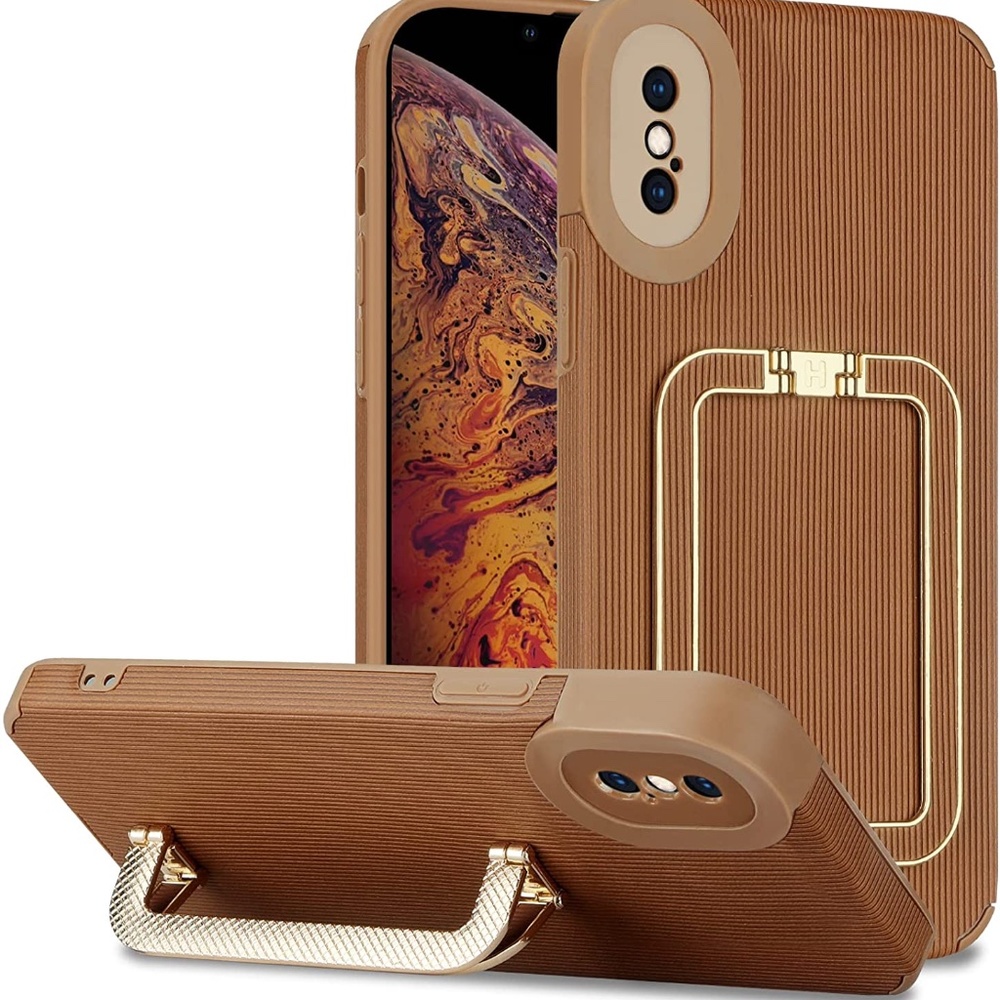 iPhone XS Max Kickstand Case Brown